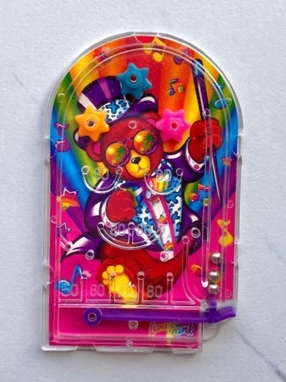 VTG Lisa Frank Hollywood Bear mini pinball game